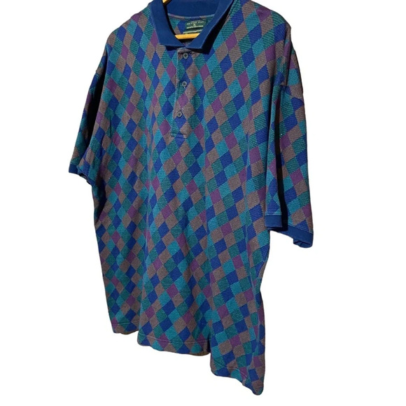 Vintage 90s Croft‎ & Barrow Classic Collection Diamond 100% Cotton Size XL - Picture 3 of 7